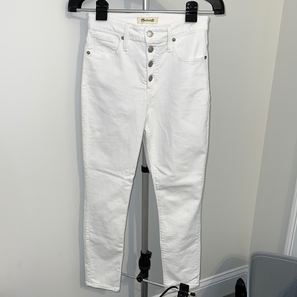 Madewell Curvy High-Rise Skinny Crop White Jeans
